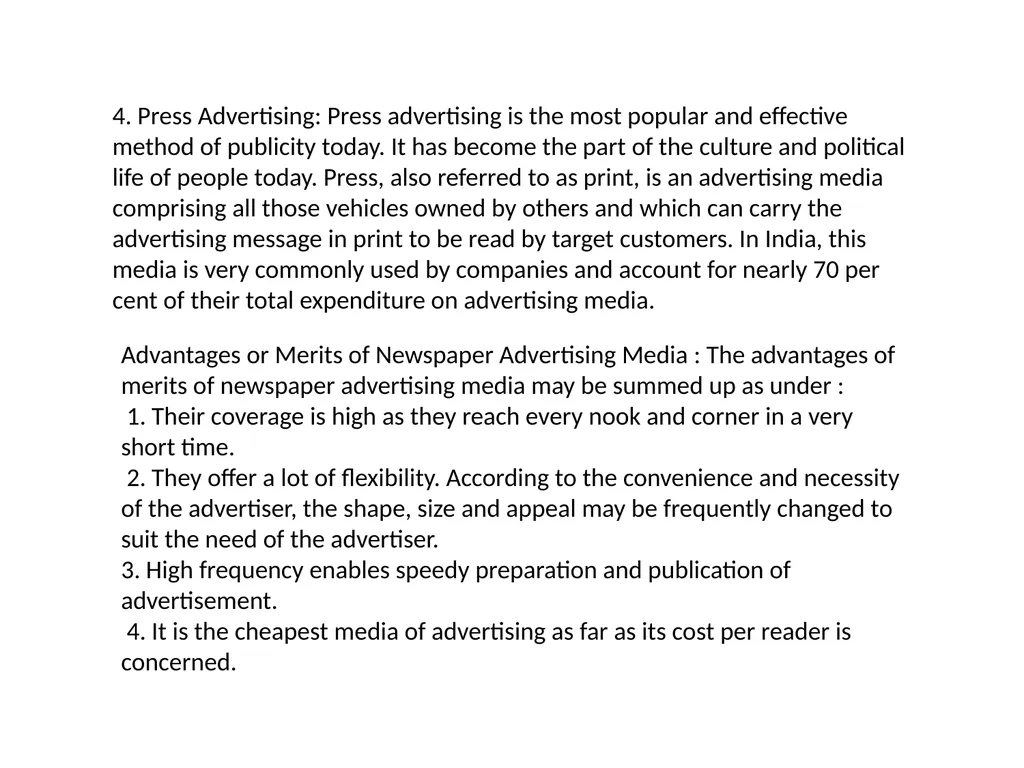 Advertising Media, Factors considered for - slide 11 of 14