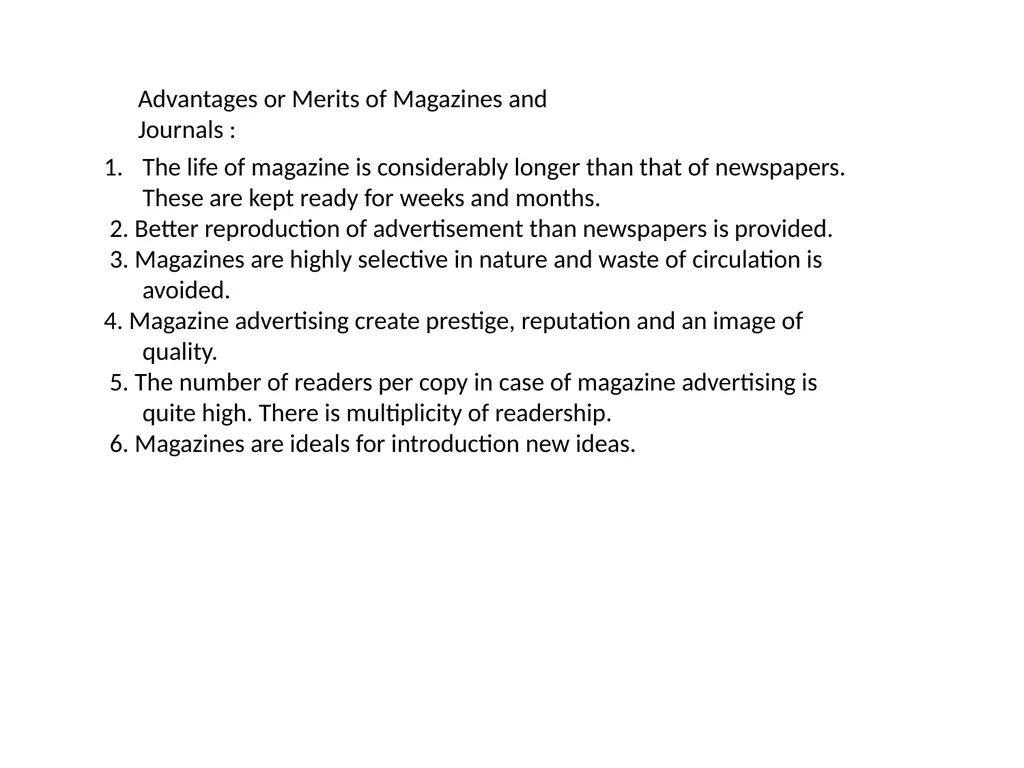 Advertising Media, Factors considered for - slide 12 of 14