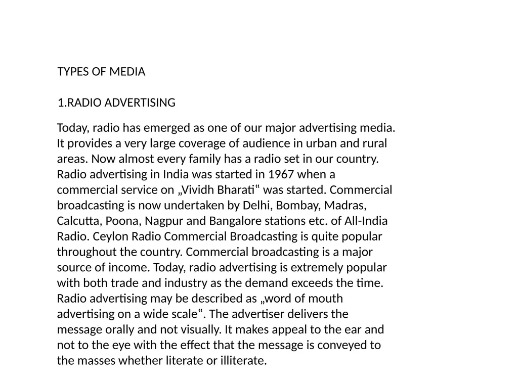 Advertising Media, Factors considered for - slide 7 of 14