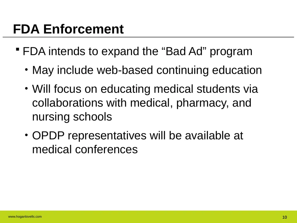 Drug Advertising & Promotion: A Practical Guide to - slide 10 of 47
