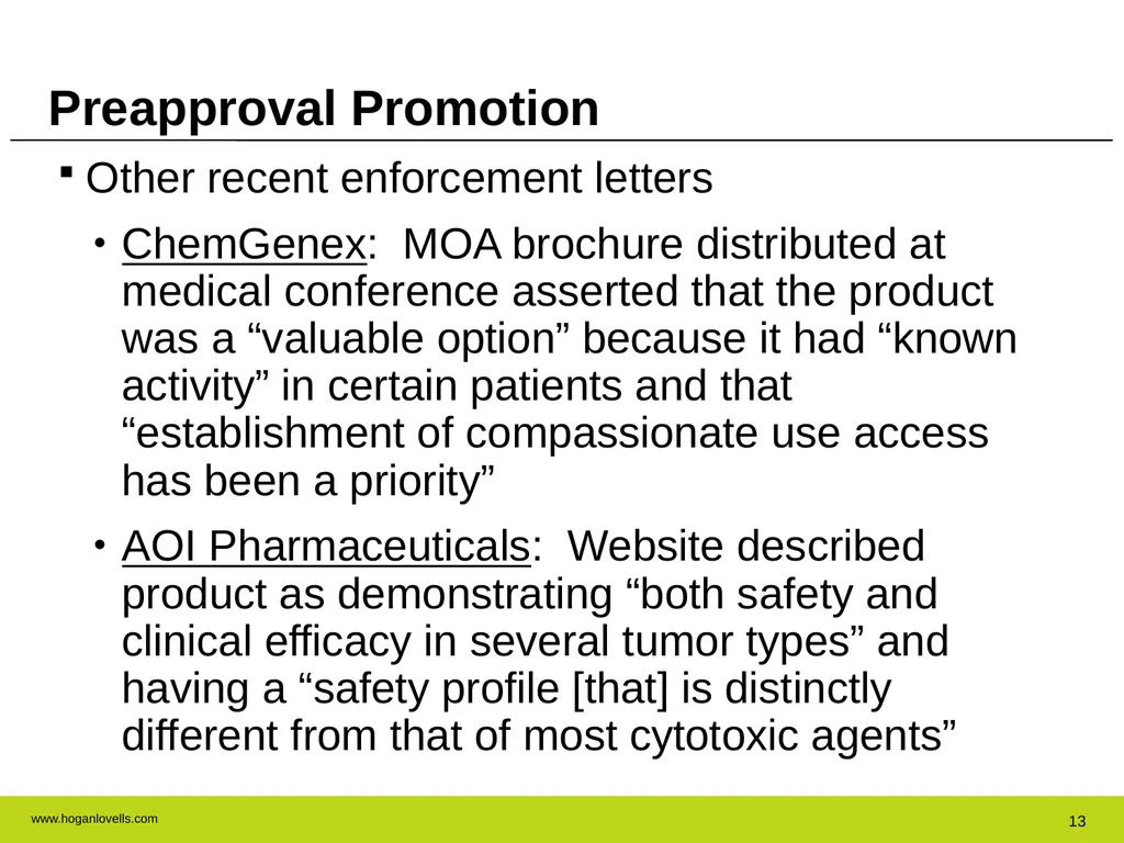 Drug Advertising & Promotion: A Practical Guide to - slide 13 of 47