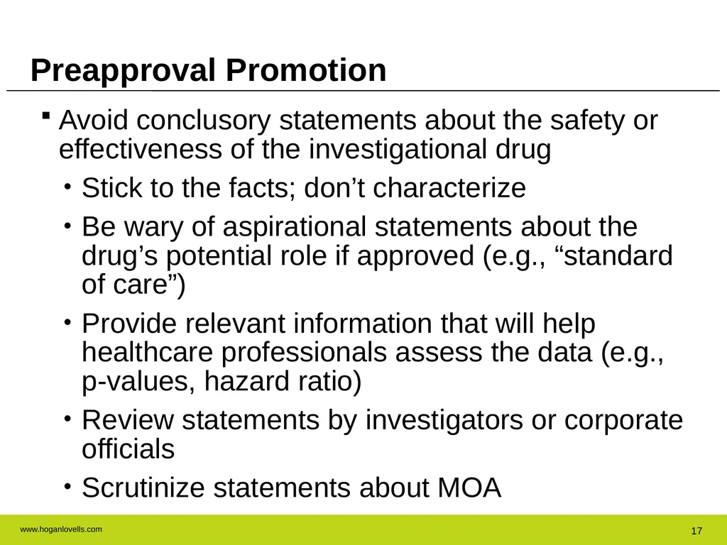 Drug Advertising & Promotion: A Practical Guide to - slide 17 of 47