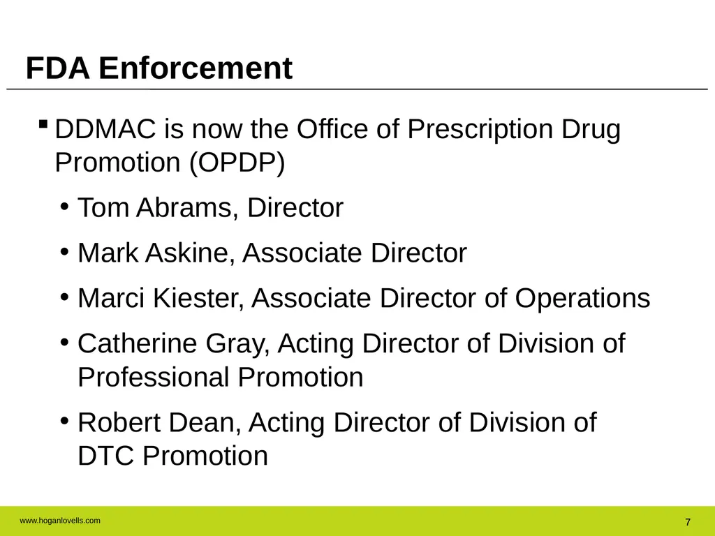Drug Advertising & Promotion: A Practical Guide to - slide 7 of 47
