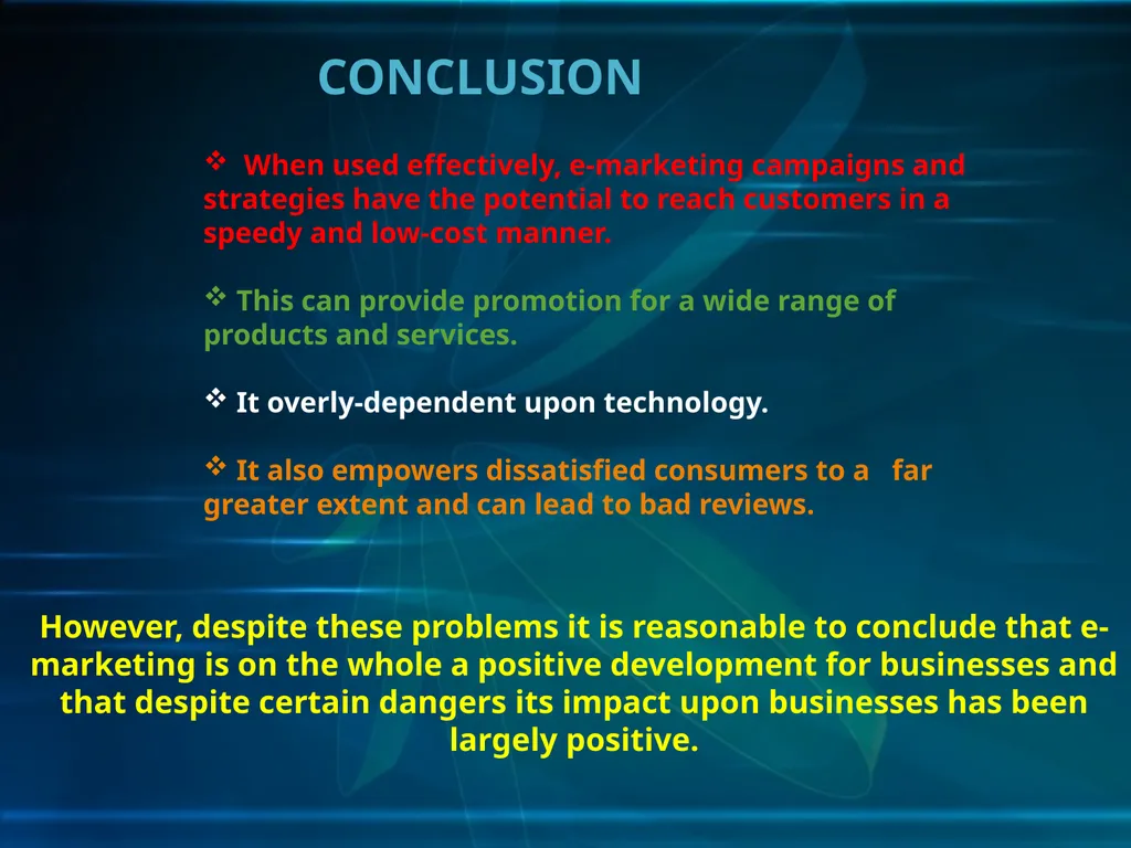 THE NEW AGE OF MARKETING E-MARKETING Definition of - slide 26 of 27