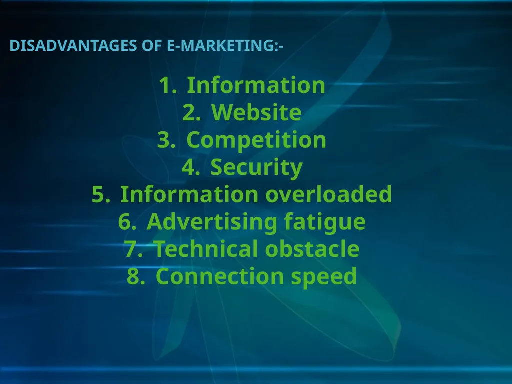 THE NEW AGE OF MARKETING E-MARKETING Definition of - slide 25 of 27
