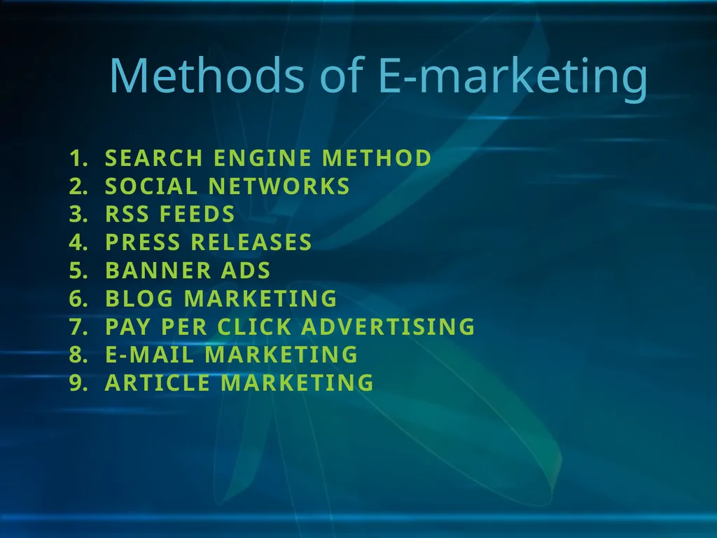 THE NEW AGE OF MARKETING E-MARKETING Definition of - slide 7 of 27