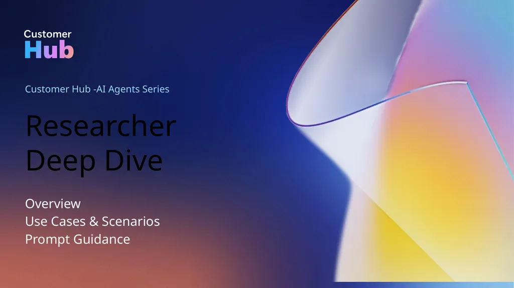 Researcher Deep Dive Overview Use Cases & - slide 1 of 20