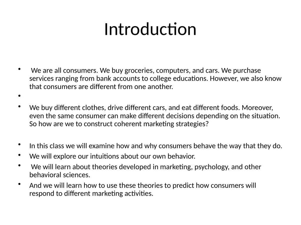 Consumer Behaviour 6th Semester IMBA Maleeha Gul - slide 2 of 29