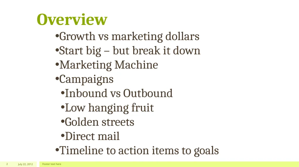 Break it Down: A FALL Marketing Plan to Grow! - slide 2 of 11