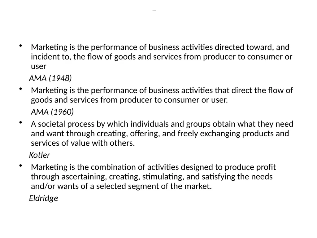 Marketing Management Marketing is the performance - slide 2 of 8