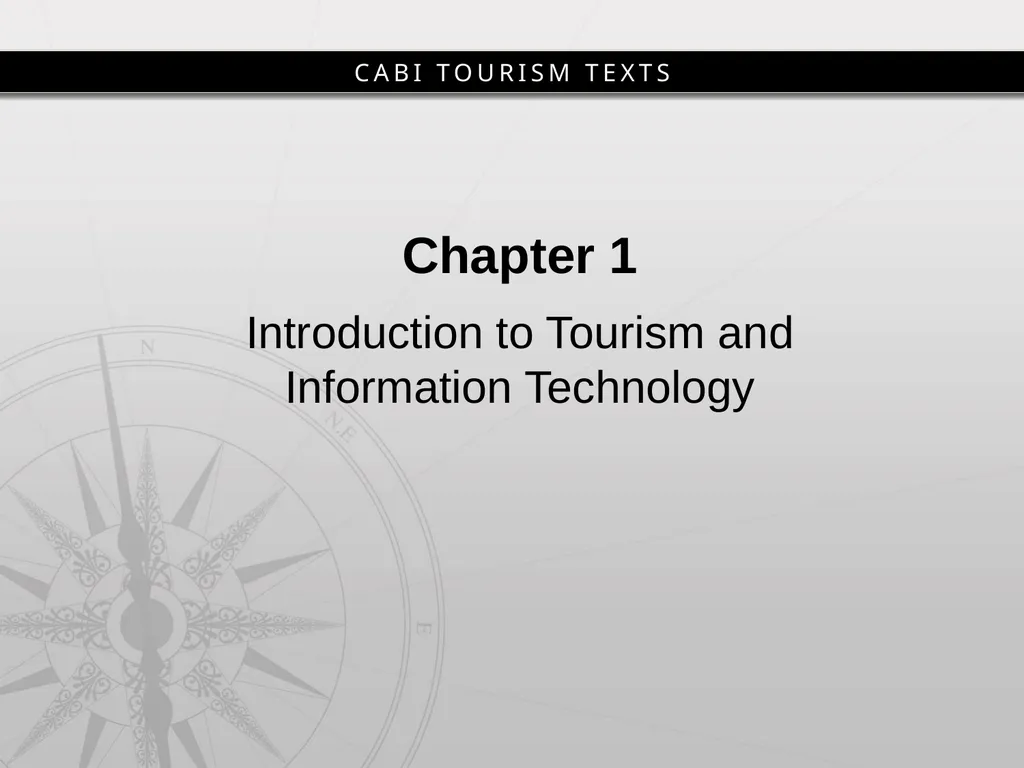 Chapter 1 Introduction to Tourism and Information - slide 2 of 16