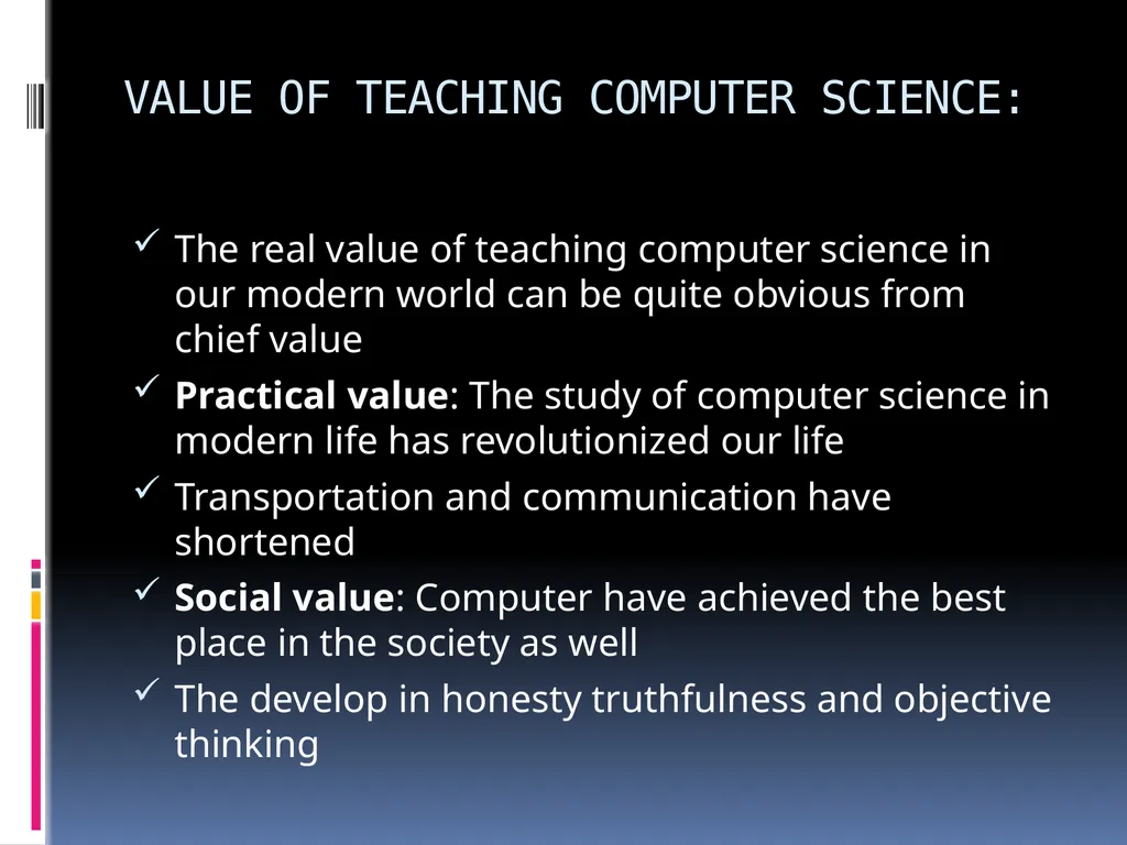 AIMS & OBJECTIVES OF TEACHING COMPUTER SCIENCE - slide 17 of 20