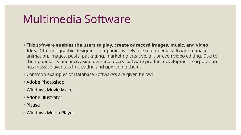 What is Software? Software is a set of programs - slide 11 of 12