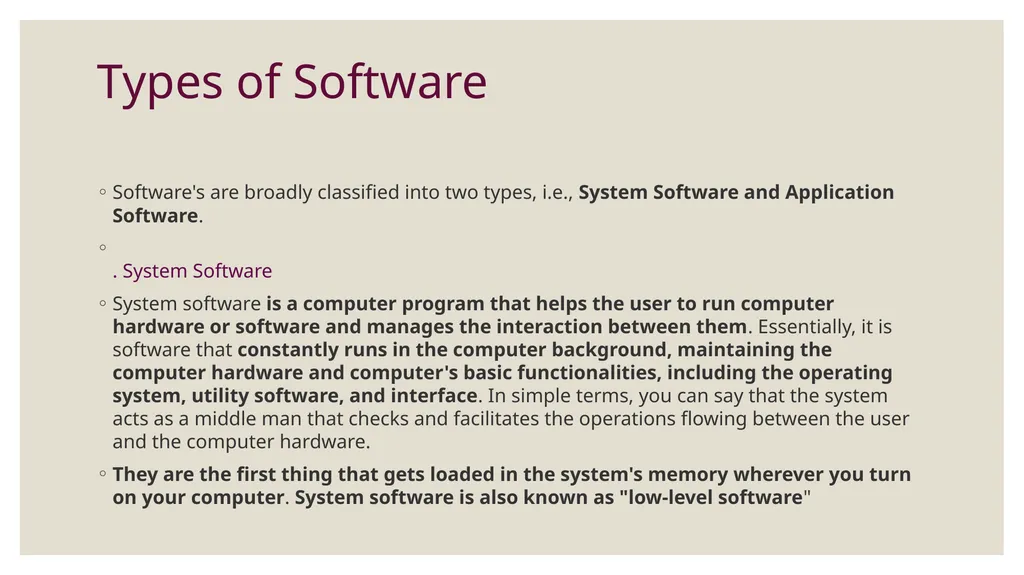 What is Software? Software is a set of programs - slide 3 of 12