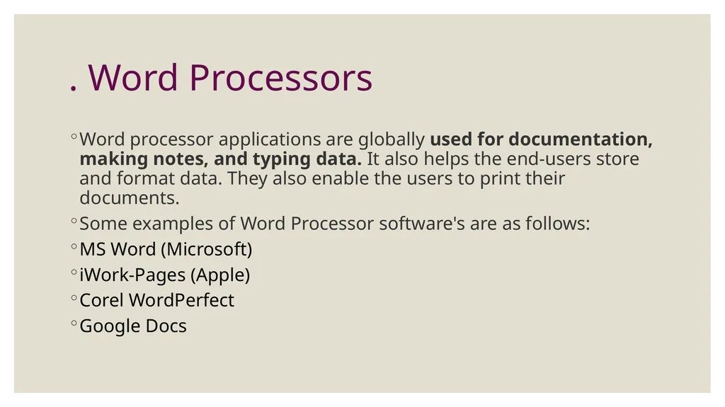 What is Software? Software is a set of programs - slide 9 of 12