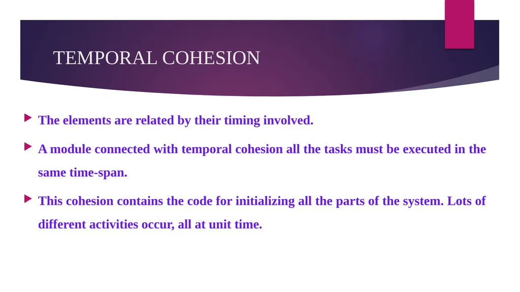 SOFTWARE ENGINEERING TOPIC : COUPLING AND COHESION - slide 22 of 27