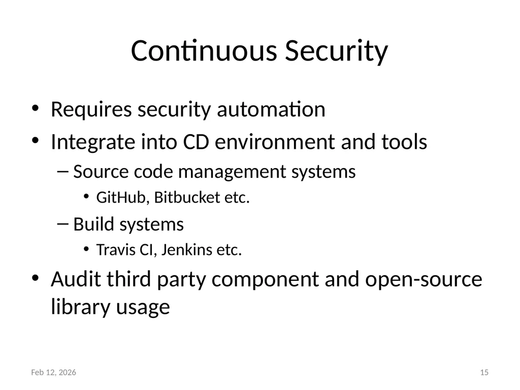 Secure Software Development Dr. Asankhaya Sharma - slide 15 of 17