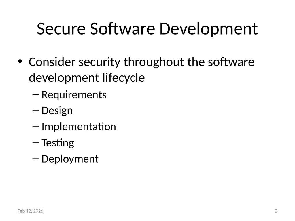 Secure Software Development Dr. Asankhaya Sharma - slide 3 of 17