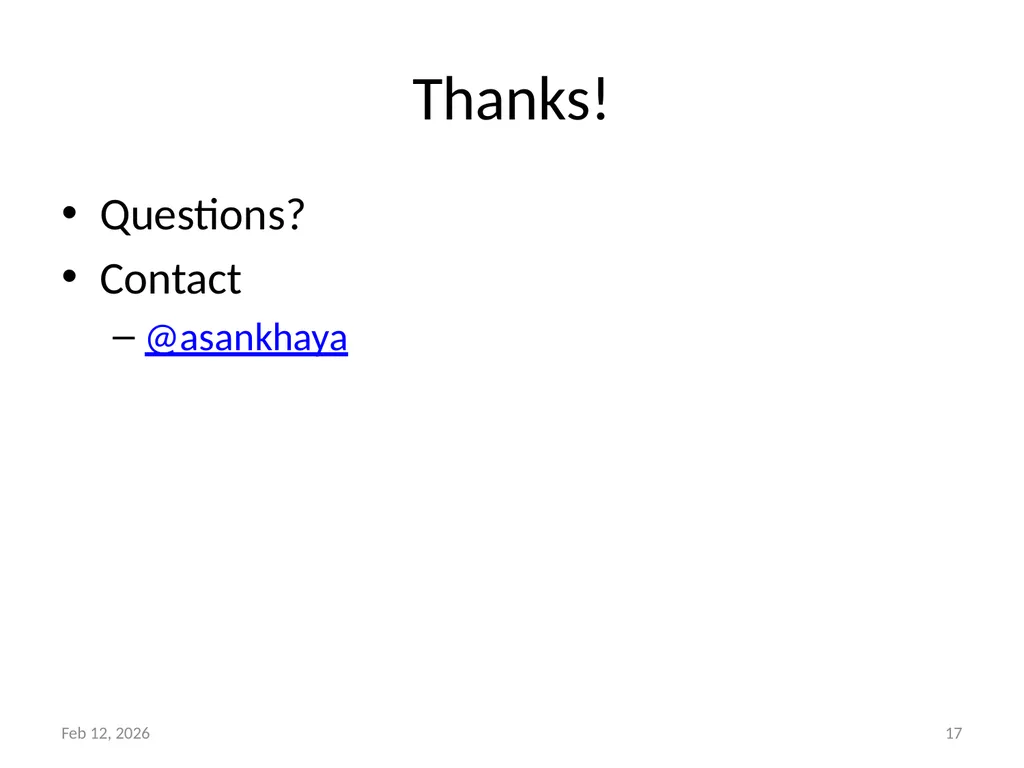 Secure Software Development Dr. Asankhaya Sharma - slide 17 of 17