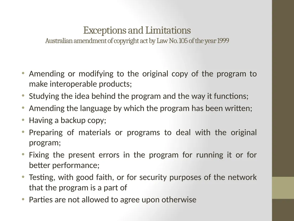 Software Protection & Scope of the Right holder - slide 8 of 14