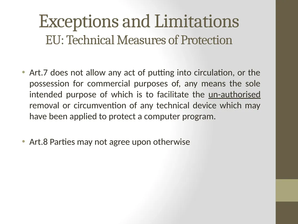 Software Protection & Scope of the Right holder - slide 7 of 14