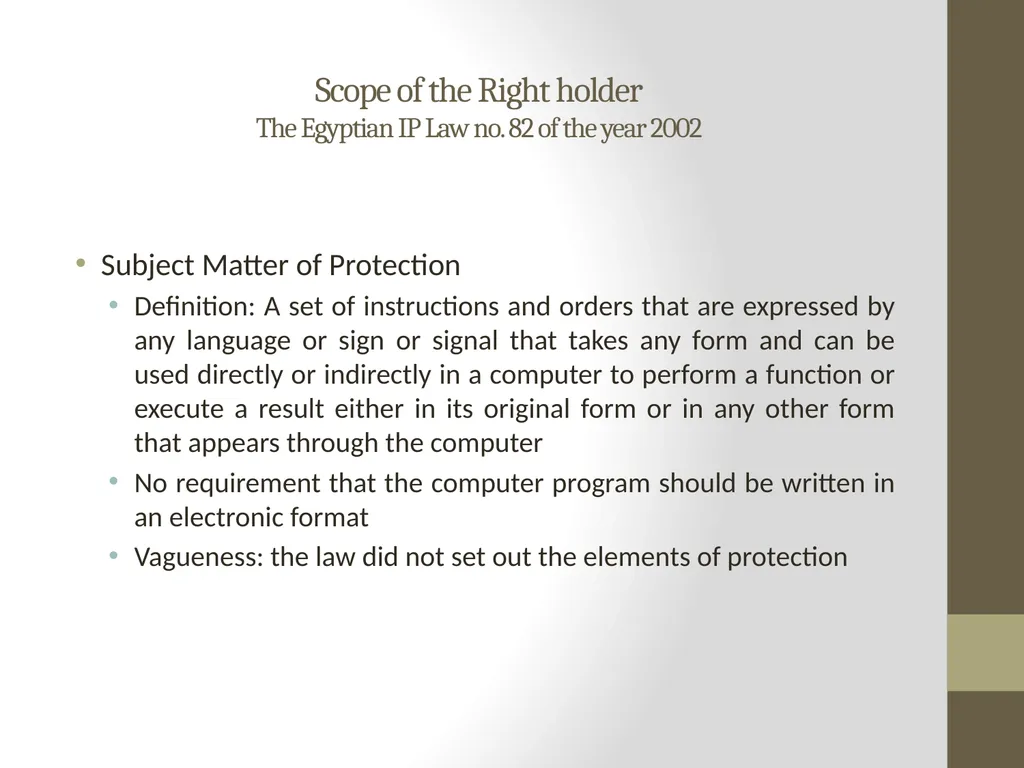 Software Protection & Scope of the Right holder - slide 10 of 14