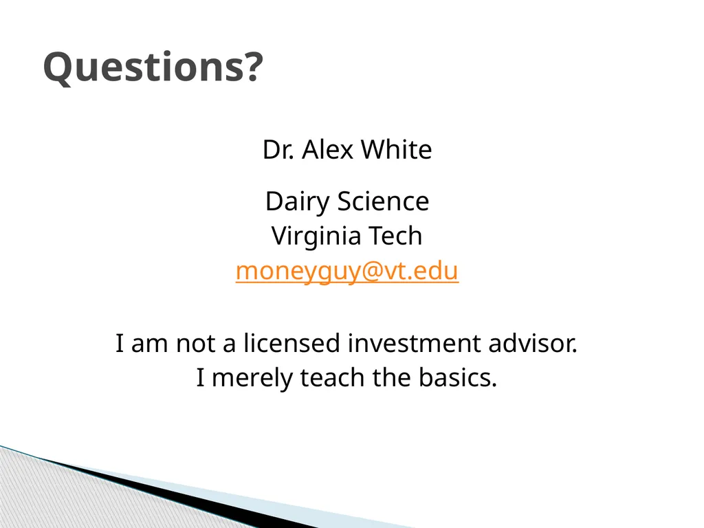 Retirement Planning for the Young Professional Dr. - slide 33 of 33