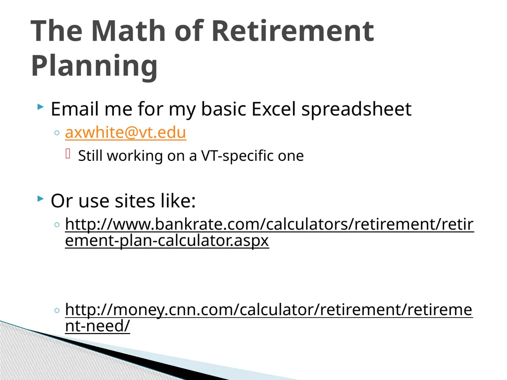 Retirement Planning for the Young Professional Dr. - slide 11 of 33