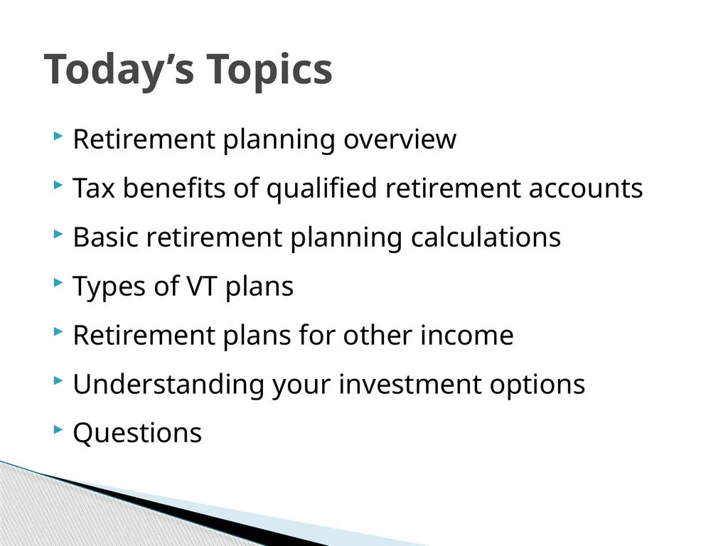 Retirement Planning for the Young Professional Dr. - slide 2 of 33