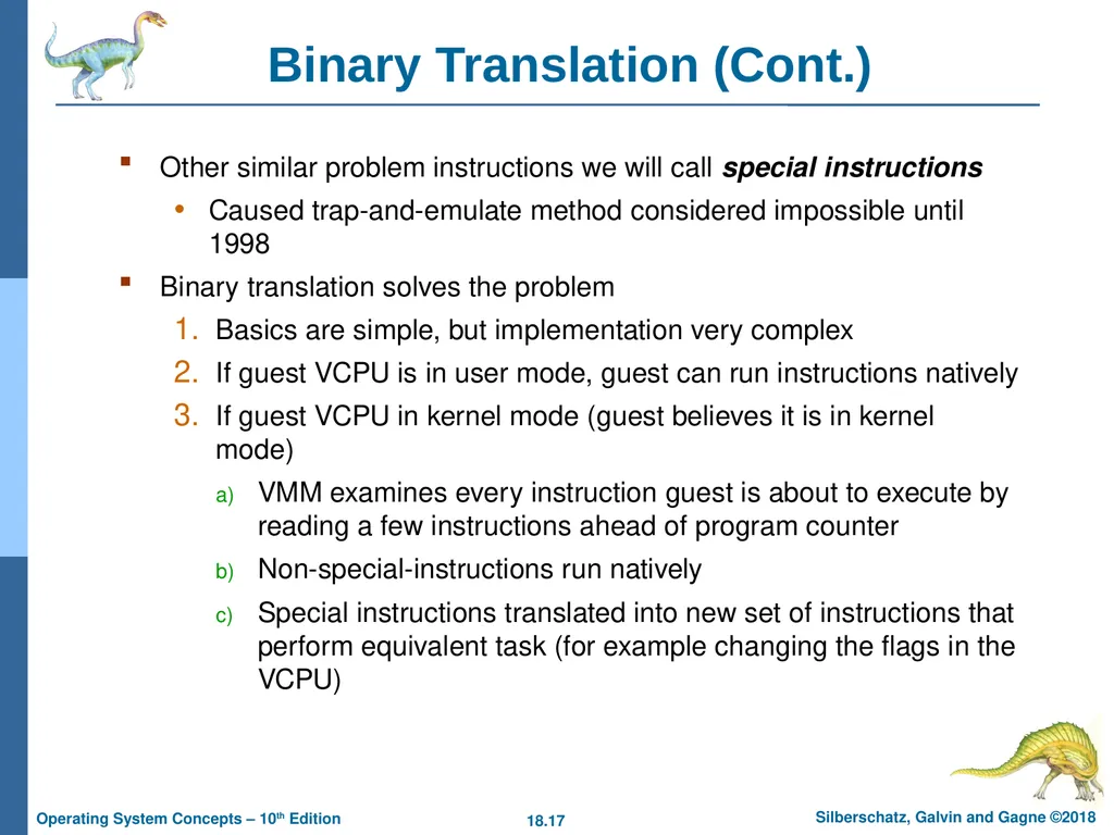 Chapter 18: Virtual Machines Chapter 18: Virtual - slide 17 of 51