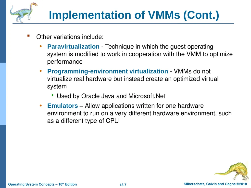 Chapter 18: Virtual Machines Chapter 18: Virtual - slide 7 of 51