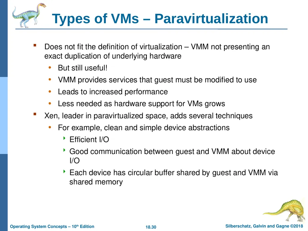 Chapter 18: Virtual Machines Chapter 18: Virtual - slide 30 of 51