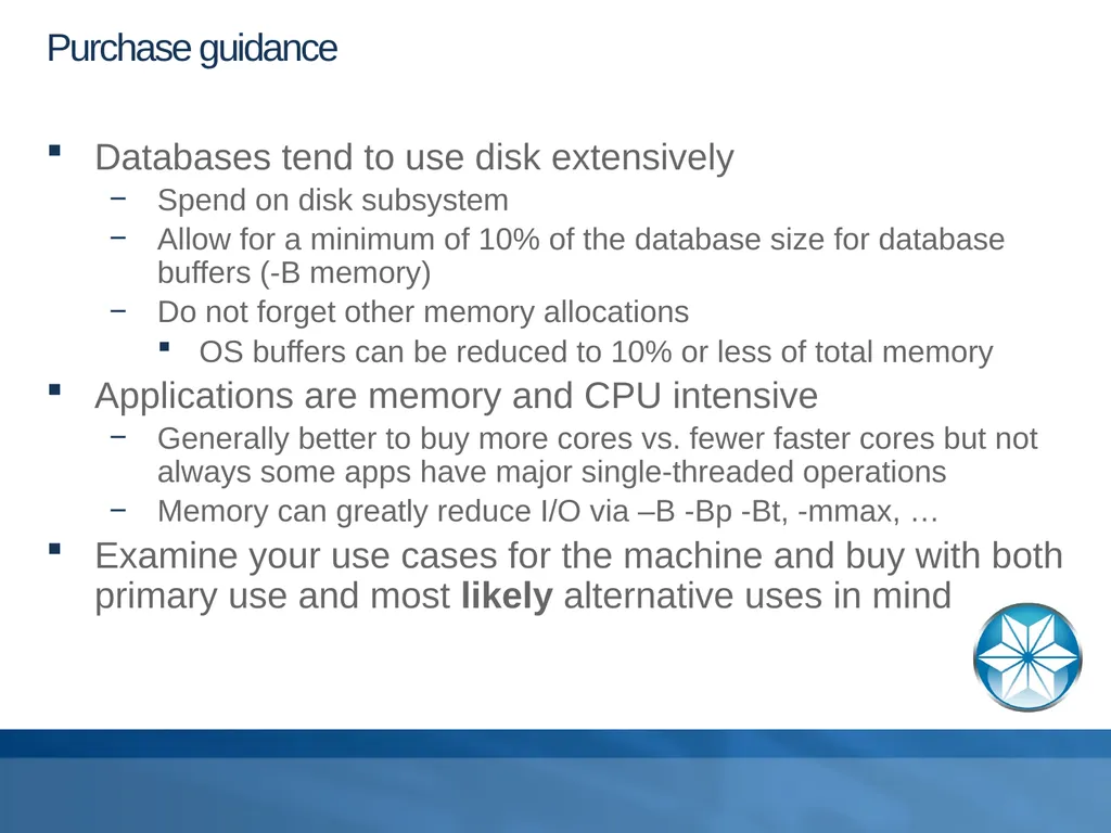 Buying Database Hardware Adam Backman – President - slide 10 of 34