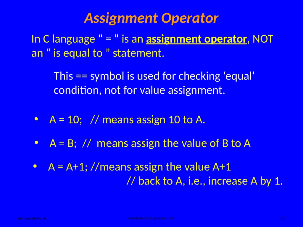 Programing Concept Ken Youssefi/Ping Hsu - slide 17 of 36