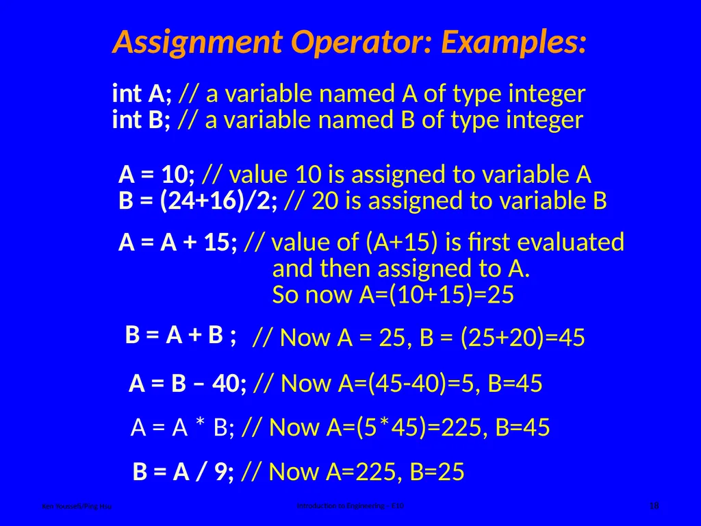 Programing Concept Ken Youssefi/Ping Hsu - slide 18 of 36