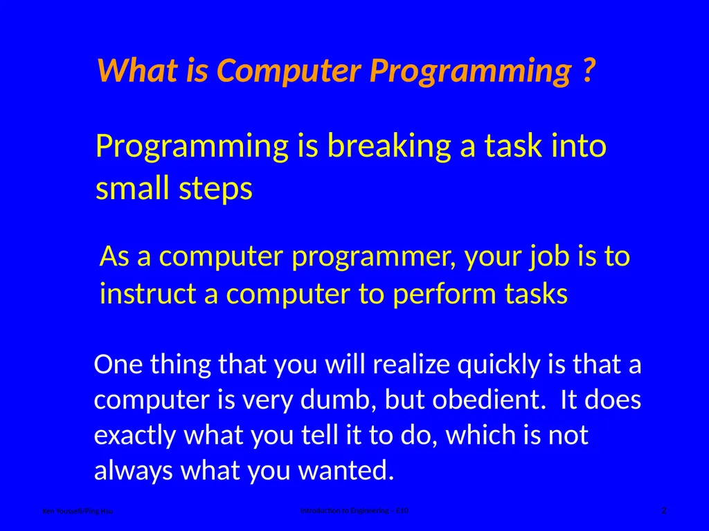 Programing Concept Ken Youssefi/Ping Hsu - slide 2 of 36