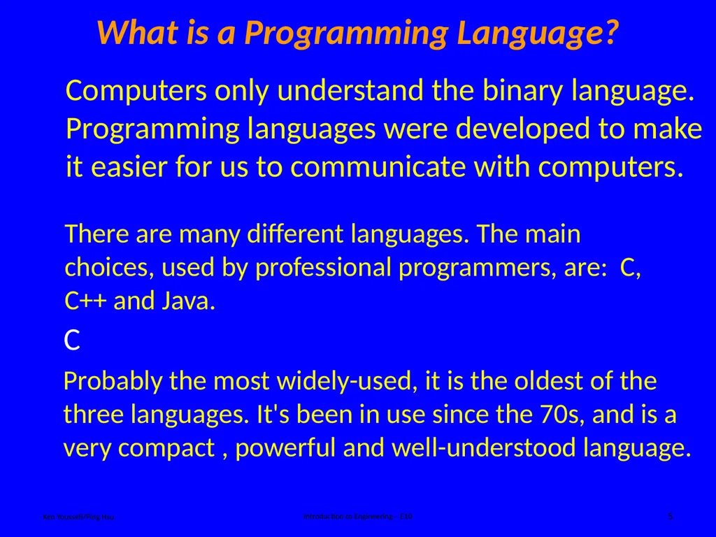 Programing Concept Ken Youssefi/Ping Hsu - slide 5 of 36