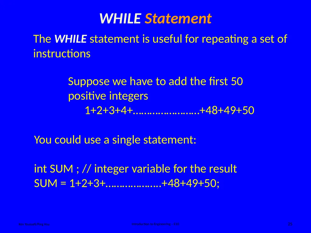 Programing Concept Ken Youssefi/Ping Hsu - slide 25 of 36
