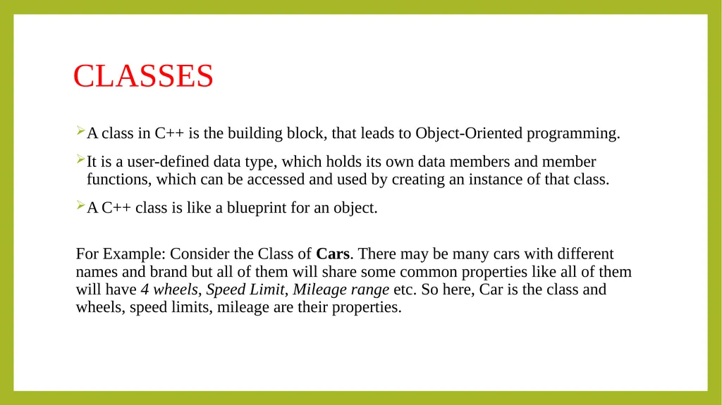 PROGRAMMING IN C++ UNIT-I Principals of object - slide 29 of 39