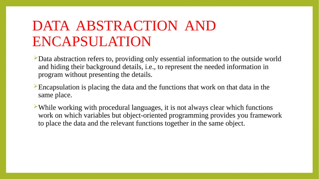 PROGRAMMING IN C++ UNIT-I Principals of object - slide 6 of 39