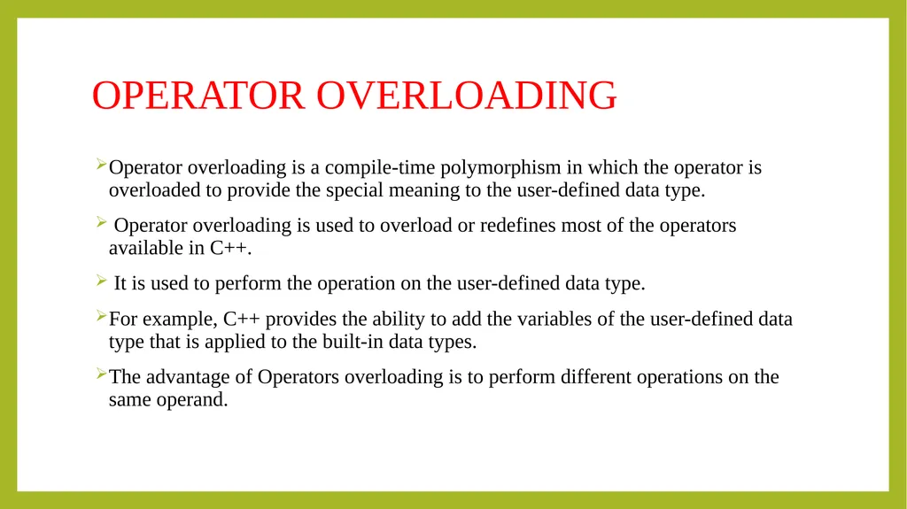 PROGRAMMING IN C++ UNIT-I Principals of object - slide 36 of 39