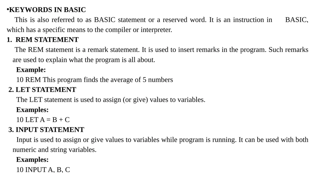 WEEK 9 INTRODUCTION TO BASIC PROGRAMMING BASIC - slide 3 of 12