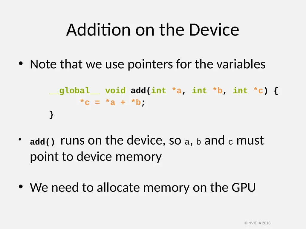 CUDA C/C++ BASICS NVIDIA Corporation © NVIDIA 2013 - slide 19 of 67