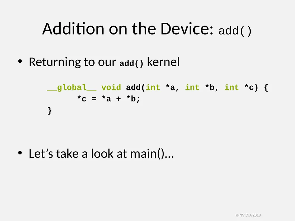 CUDA C/C++ BASICS NVIDIA Corporation © NVIDIA 2013 - slide 21 of 67