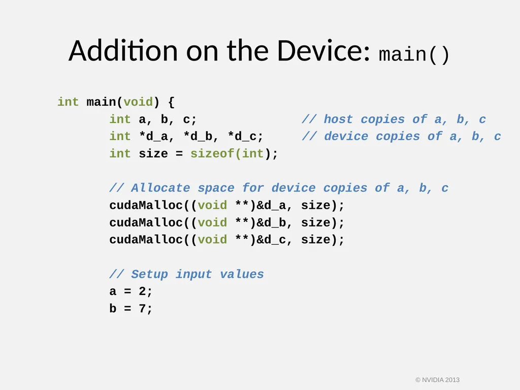CUDA C/C++ BASICS NVIDIA Corporation © NVIDIA 2013 - slide 22 of 67