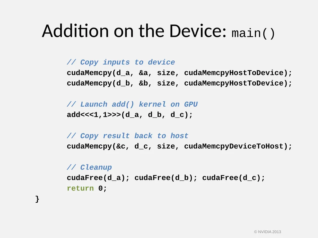 CUDA C/C++ BASICS NVIDIA Corporation © NVIDIA 2013 - slide 23 of 67