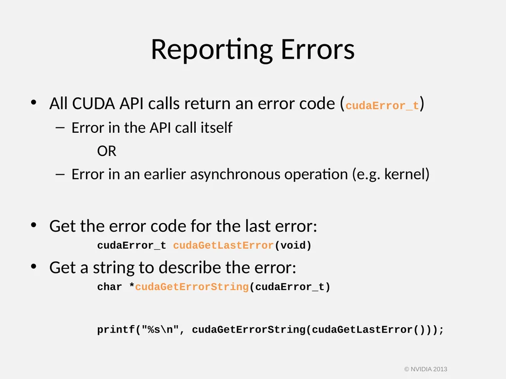 CUDA C/C++ BASICS NVIDIA Corporation © NVIDIA 2013 - slide 61 of 67