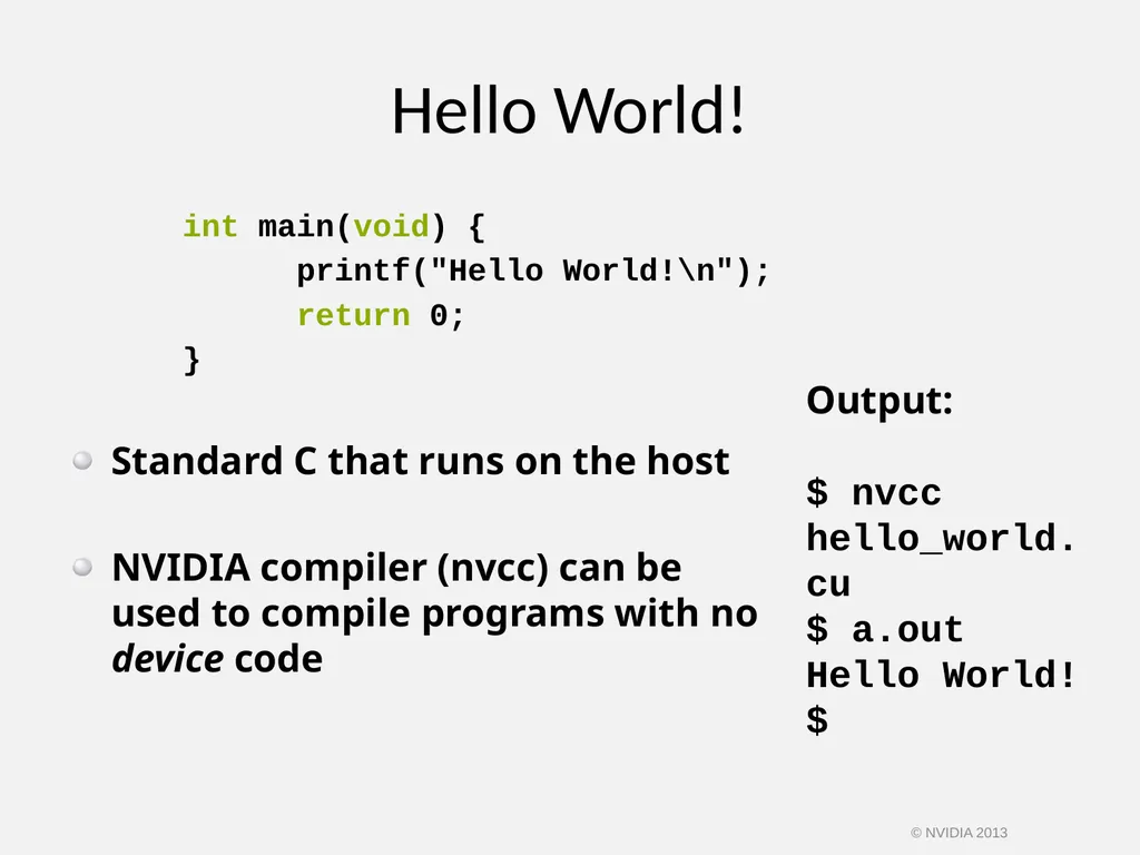 CUDA C/C++ BASICS NVIDIA Corporation © NVIDIA 2013 - slide 12 of 67