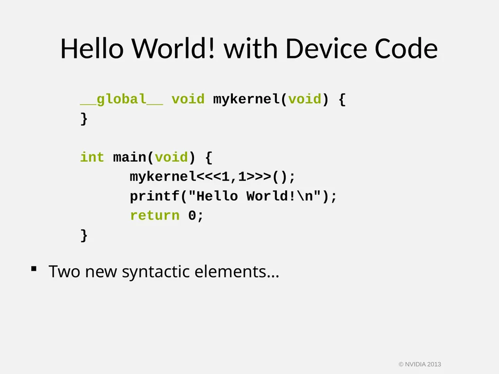 CUDA C/C++ BASICS NVIDIA Corporation © NVIDIA 2013 - slide 13 of 67