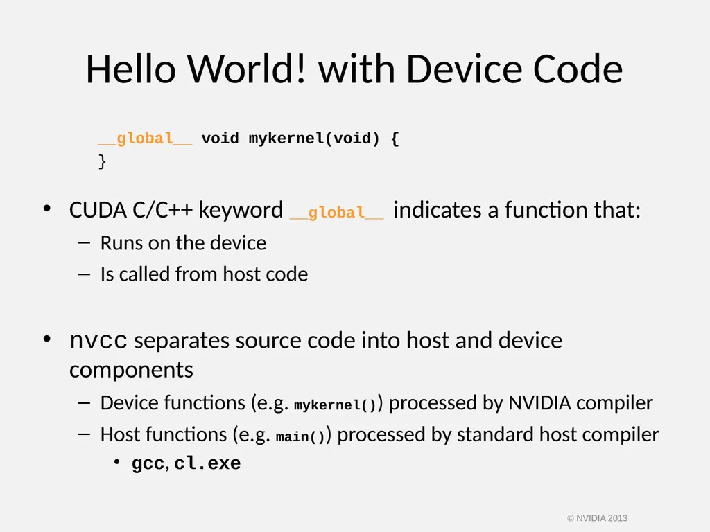 CUDA C/C++ BASICS NVIDIA Corporation © NVIDIA 2013 - slide 14 of 67